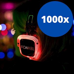 Silent Disco set: 1000 koptelefoons + 3 zenders