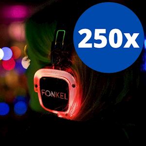 Silent Disco set: 250 koptelefoons + 3 zenders