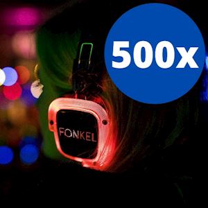 Silent Disco set: 500 koptelefoons + 3 zenders